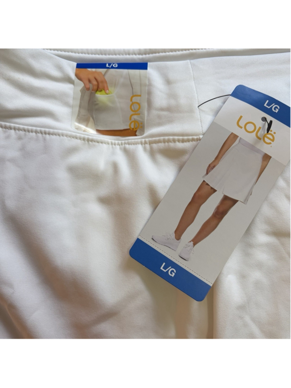 Lolë Asymmetrical White Pleated Skort - Size Large ✨ BNWT - Picture 8 of 9